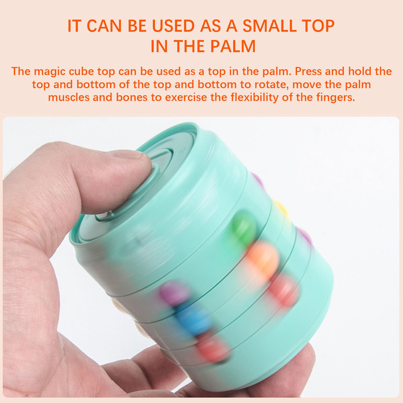 Can Cube Top Magic Colorful Beans Finger Spinning Relieves Stress Decompression Tool For Children And Adults