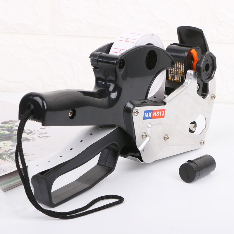 MX-H813 A-lijn 8 Cijfers Price Tag Gun Labeler Labeller Label Papier Voor Winkel Prijsstelling Tag Display Tool + Inkt roller