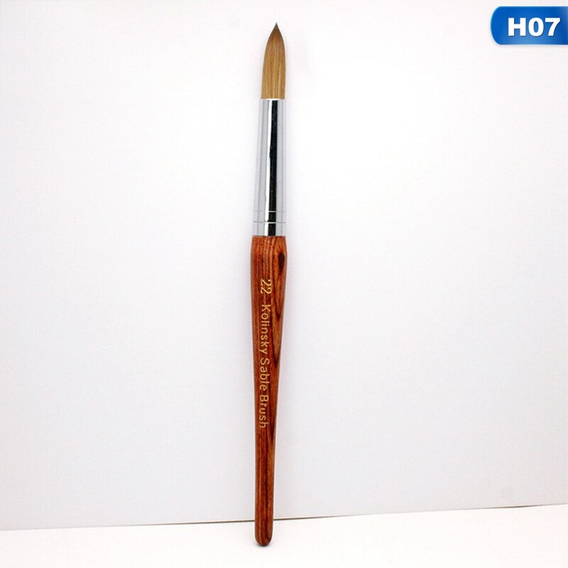 Round Sharp 1pcs 10#12#14#16#18#20#22#24 Kolinsky Sable Brush Acrylic Nail Art Brush Red Wood Crystal Acrylic Salon: 7