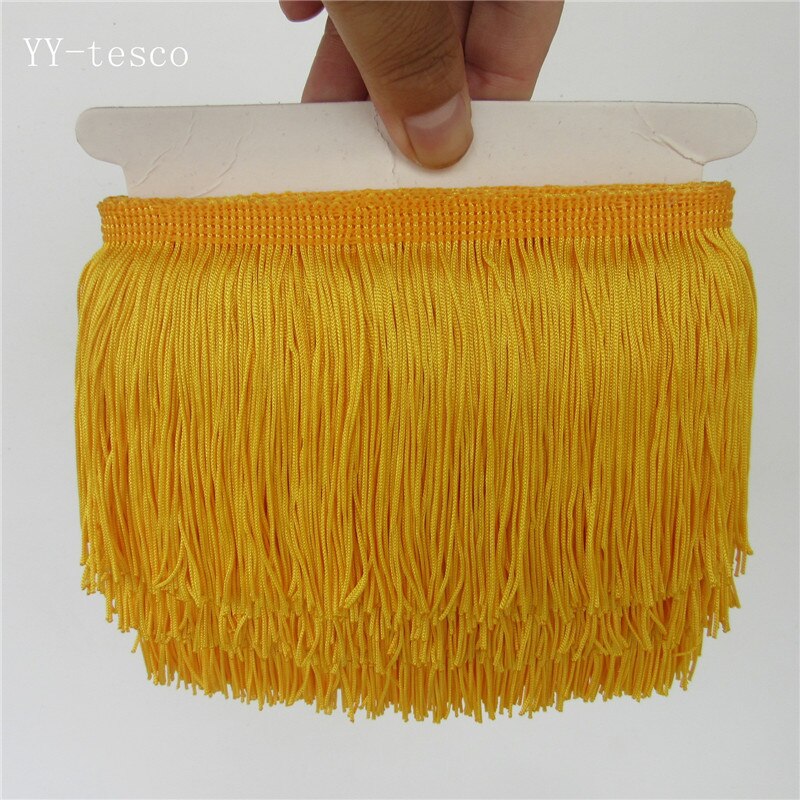 YY-tesco 10 Yard 10CM Long Lace Fringe Trim Tassel Fringe Trimming For Diy Latin Dress Stage Clothes Accessories Lace Ribbon: yellow