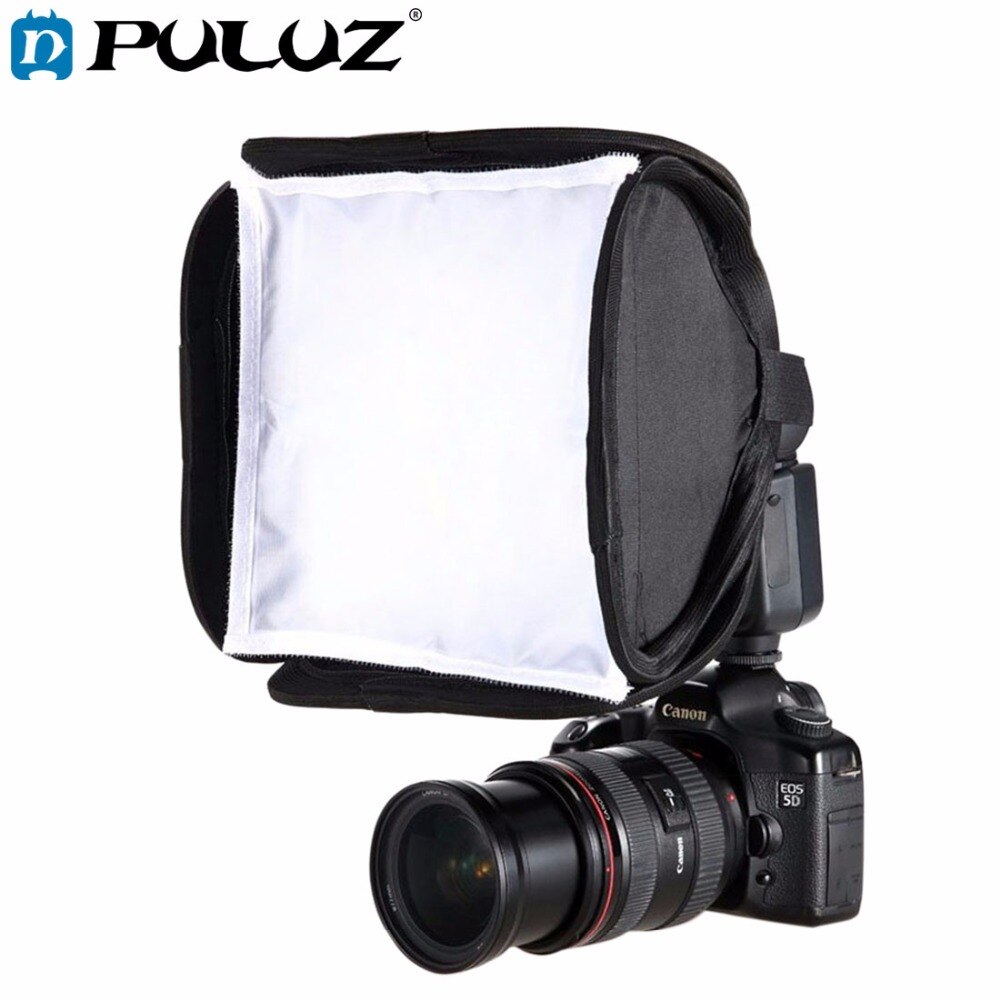 PULUZ 23x23 cm Draagbare Flash Light Softbox Speedlight Diffuser voor 580EX 430EX 600EX voor Canon Nikon Pentax Zachte box Cover