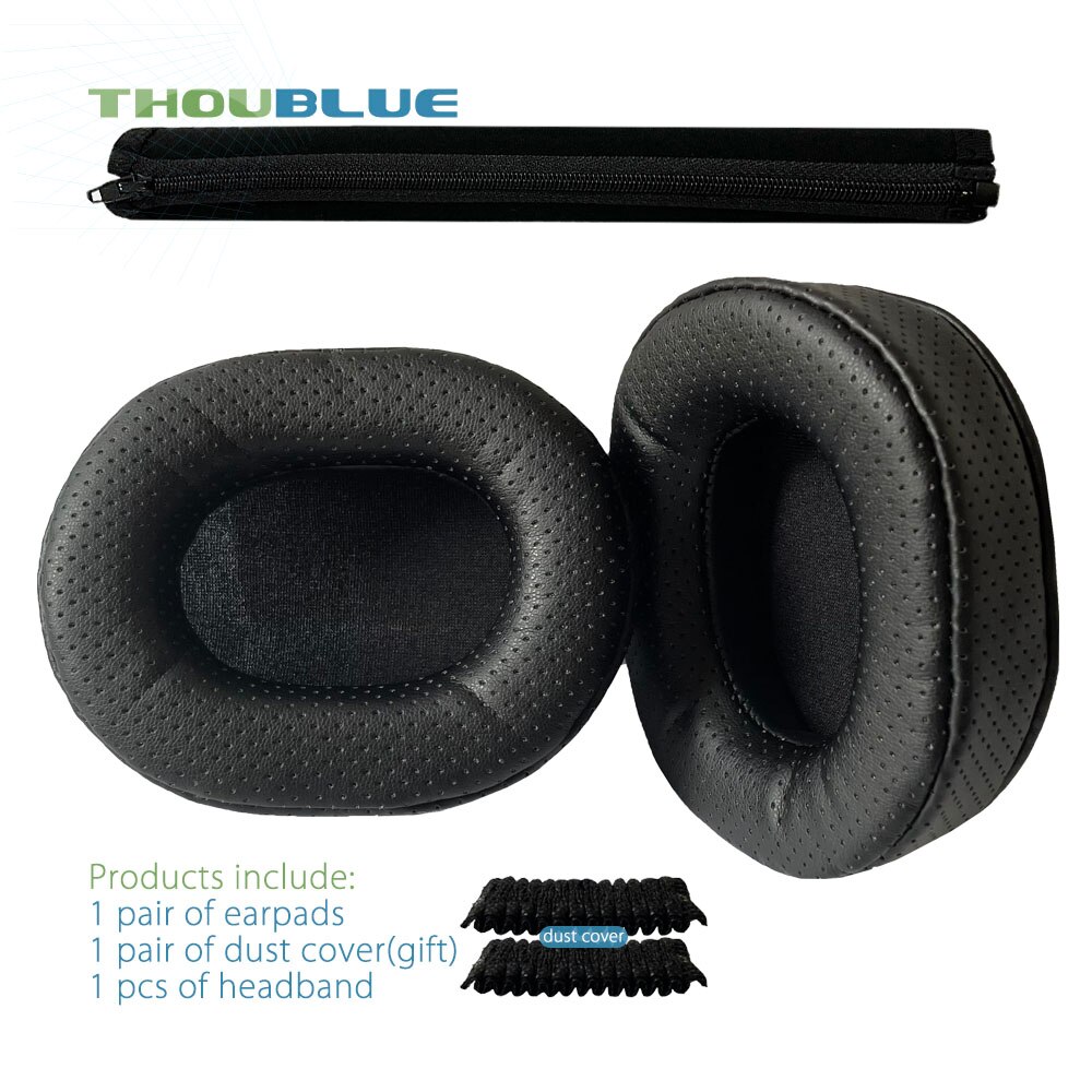 THOUBLUE-almohadillas de repuesto para auriculares Bluedio T6, T6S, T6C, T7, T7 +, cubierta de espuma viscoelástica: 3 and band