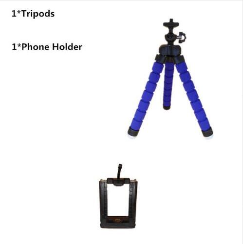 Mini Flexibele Spons Octopus Statief Voor Telefoon Smartphone Tripod Stand Houder Voor Camera Dslr Mount: Blue For Phone