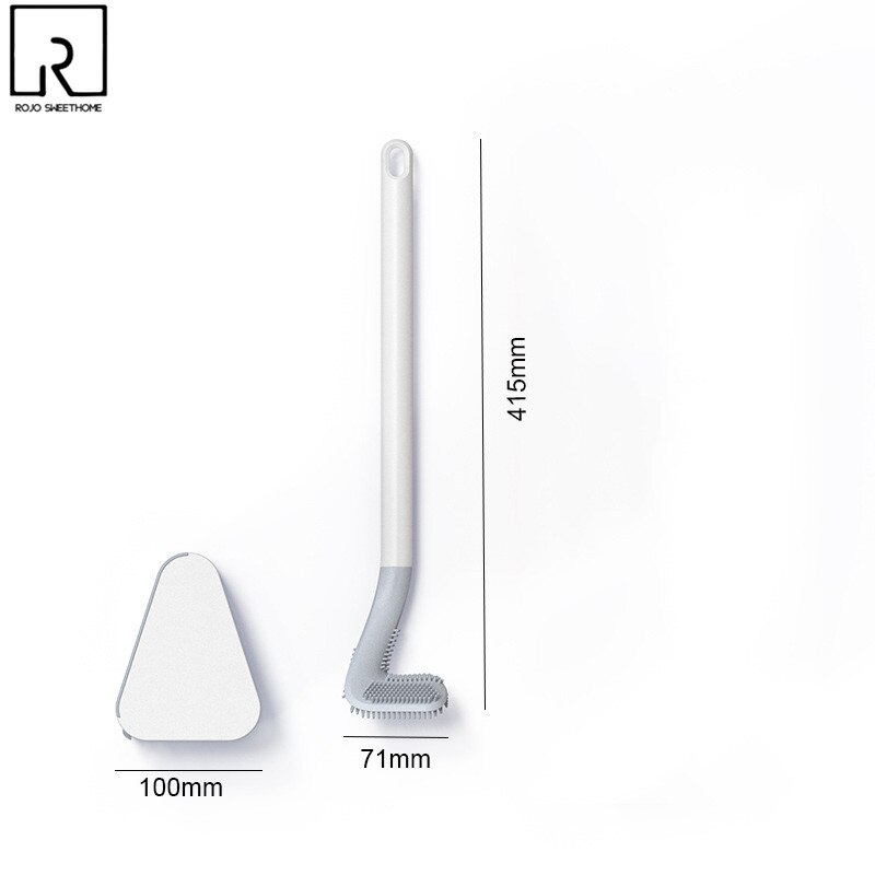 Zachte Rubberen Wc Borstels Met Plastic Standaard, Wandhouder Nordic Lange Handvat Badkamer Cleaning Tools Set Wc Accessoires