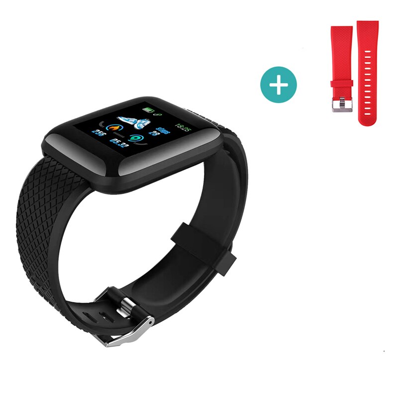 D13 Smart Watches 116 Plus Heart Rate Watch Smart Wristband Sports Watches Smart Band Waterproof Smartwatch Android Waterproof: black red