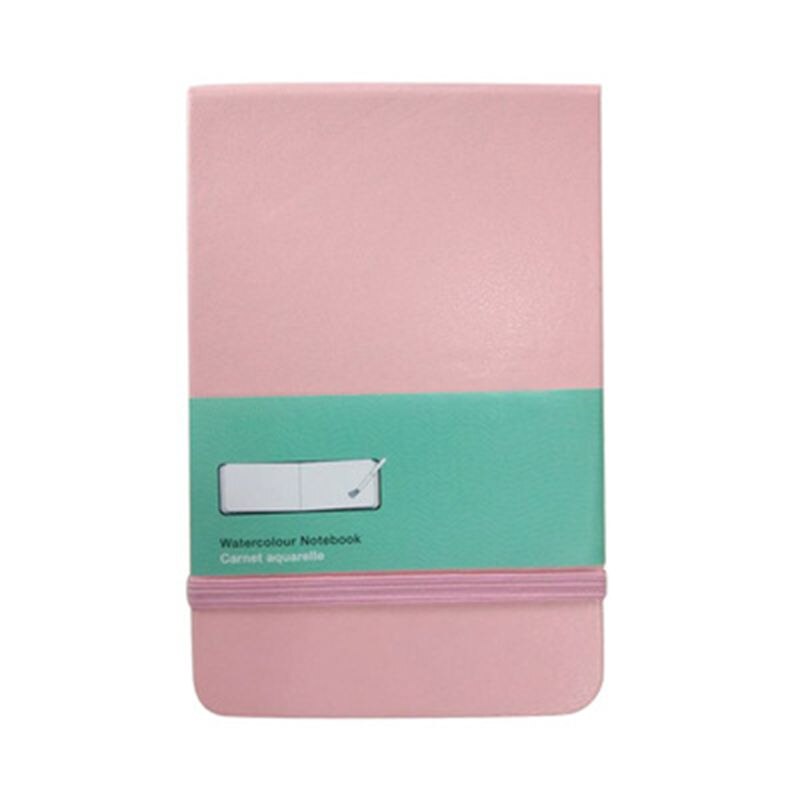 Portable A6 PU Leather Cover Watercolor Book Paper Hand-painted Sketch Travel Painting Art Supplies: Red