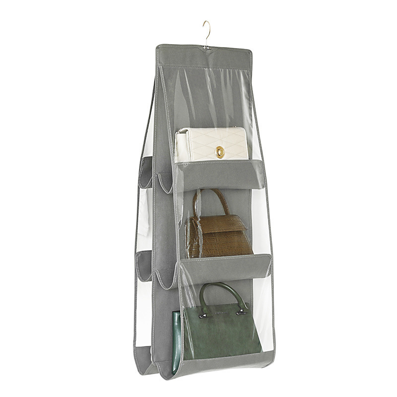 Sac de rangement pour artefact, sac suspendu pour le tri des sacs et le rangement, sac suspendu, rangement mural pour garde-robe, sac de rangement, sac à poussière: GRIS FONCÉ