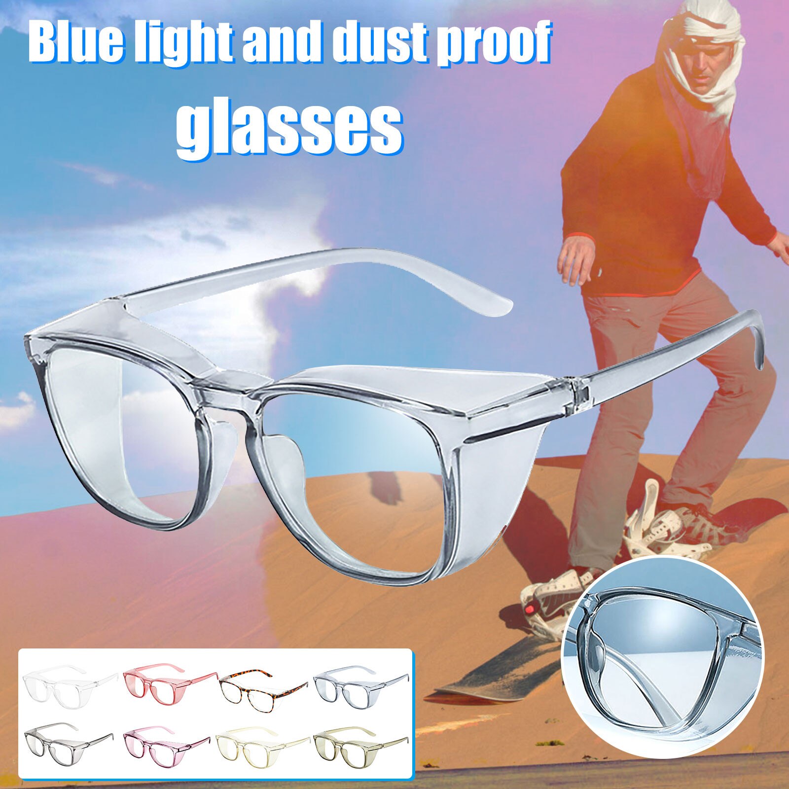 Safety Glasses - Anti-Fog and Scratch Blue Light Blocking Eyeglasses for Women Men, Anti Pollen Goggles UV Protection Windproof