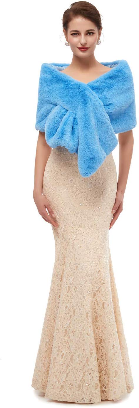 Bolero Jacket Avondjurk Sjaal Bridal Wraps Fur Cape Fur Sjaal Veer Robe Sheer Wit Bont Mantel Winter Witte Mantel jas: 1pj19140