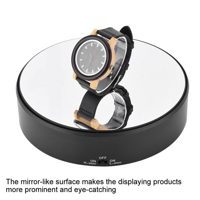 Rotary Jewlery Display Stand Mirror Glass 360 Swivel Watch Holder Turntable for Necklace Bracelet AUG889
