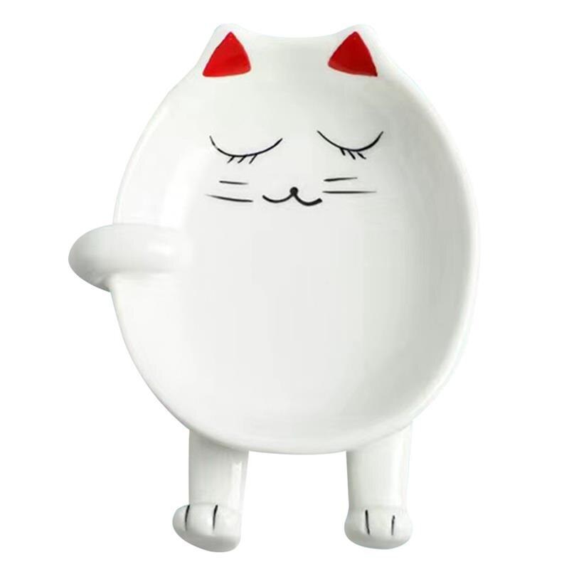 Cartoon Spoon Rest Cat Ceramic Spoon Holder Utensil Spatula Holder Heat Resistant Kitchen Storage Shelves Cooking Tools: Multicolor 1