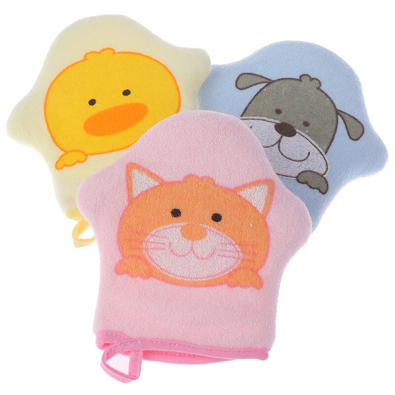 Esponja de baño para bebé, cepillo de ducha de algodón, supersuave, lindo Animal de esponja, Bola de toalla para frotar en polvo para bebés y niños