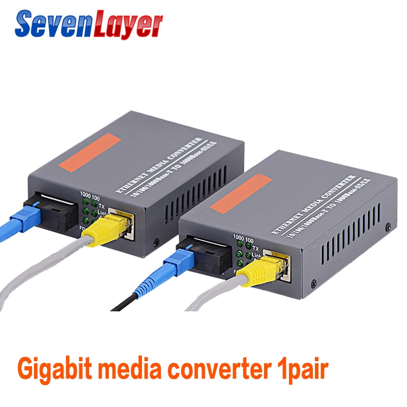 Gigabit Fiber Optische Media Converter HTB-GS-03 A & B 1000Mbps Single Mode Enkele Vezel SC Poort Externe Voeding 3 paar