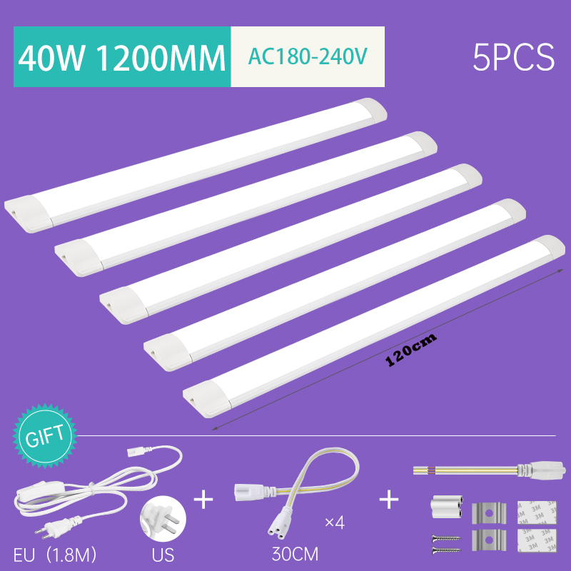Tira de luces Led de tubo de 220V con Cable, accesorio de luces para el hogar, dormitorio, cocina, armario, iluminación, lámpara interior, tubo de 110V