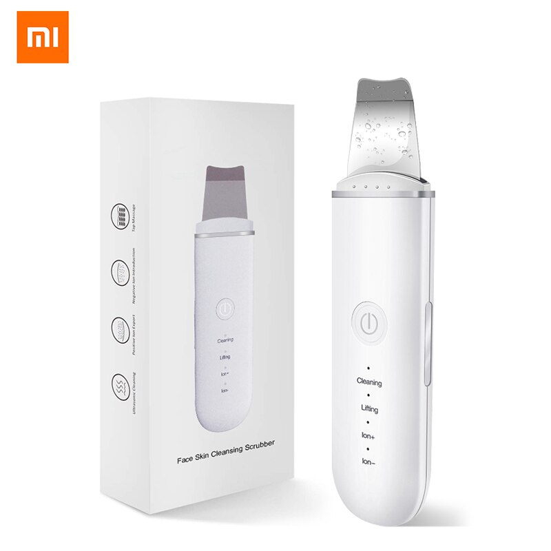 Xiaomi Mijia Ultrasone Huid Scrubber Trillingen Gezicht Spatel Comedondrukker Schop Schoon Cavitatie Peeling Facial Lifting: White with box
