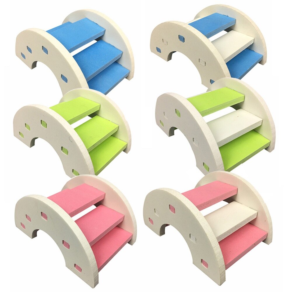 Hamster Leiter Regenbogen Brücke Haustier Spielzeug Holz Brücke Hängen Spielzeug Kleine Tiere KäFeige Zubehör Haustier Produkt
