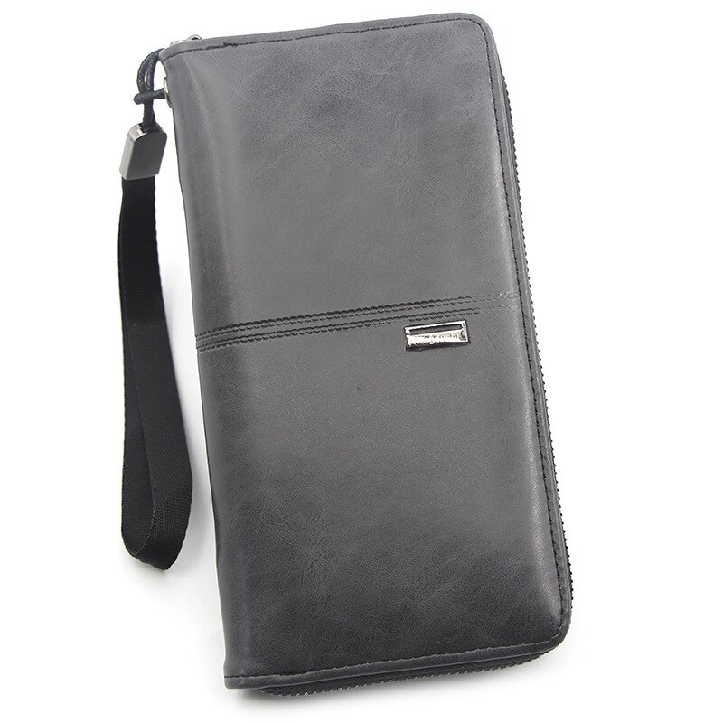 Heren portemonnee clutch bag billeteras para hombre heren portemonnee man portemonnee leer luxe carteira masculina couro: C2 zwarte