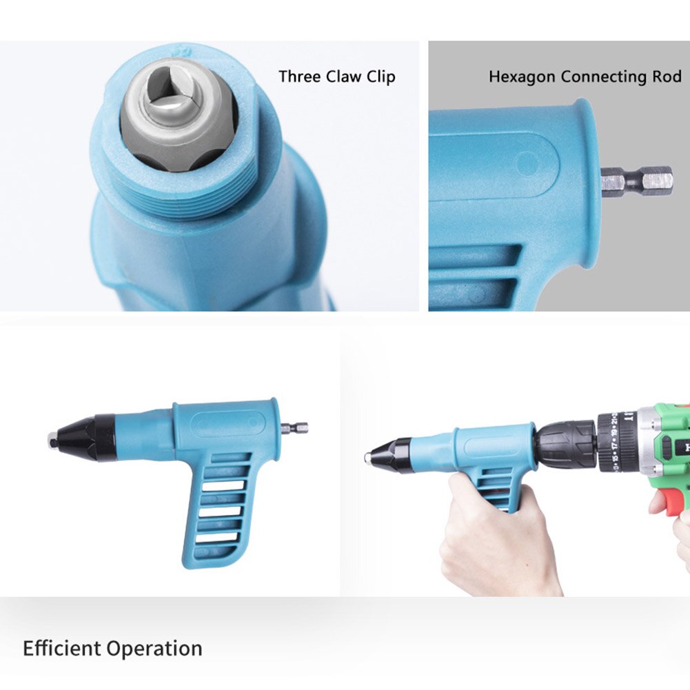 Gun Riveting Tool Riveting Drill Adaptor Insert Nut Tool Riveting Electric Rivet Nut Cordless Insert