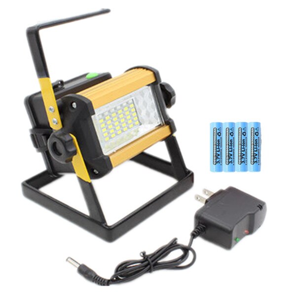 geschmeichelt 50W LED Notfall Licht Lampe LED Scheinwerfer Wiederaufladbare LED Warnung Licht Wasserdichte Flutlicht mit Halfter Kompakte: uns Stecker mit Batterie