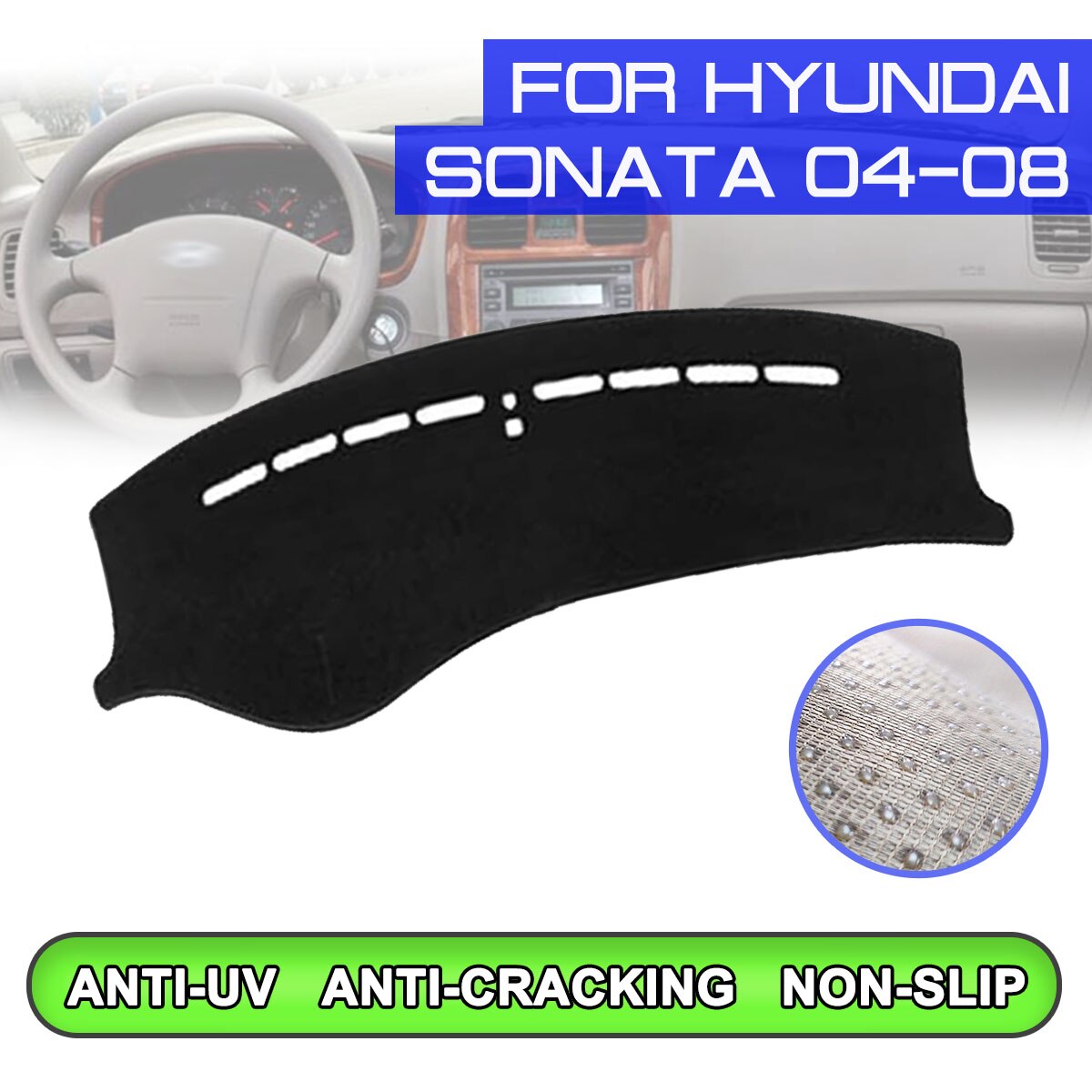 For Hyundai Sonata 15-2019 Leather Car Dashboard Cover Non-Slip Dashmat For Hyundai Sonata 15-2019 Leather Car Dashboard Cover Non-Slip Dashmat