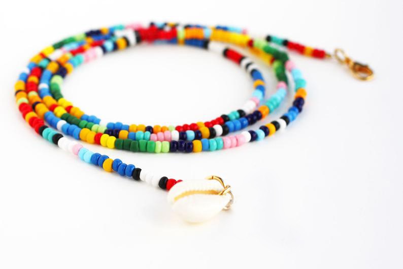 Shell Choker, Porceleinslak Shell Ketting, Hippie Gelaagde Ketting, DIY Gelaagdheid Kleur Kralen Chokers 29 "lange, mode Vrouwen Sieraden