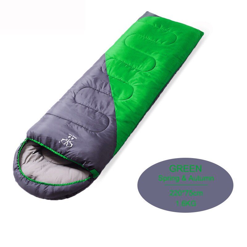 Camping sac de couchage coton adulte léger 4 saisons froid enveloppe sac de couchage sac de couchage pour voyage en plein air randonnée: Green 1.6KG