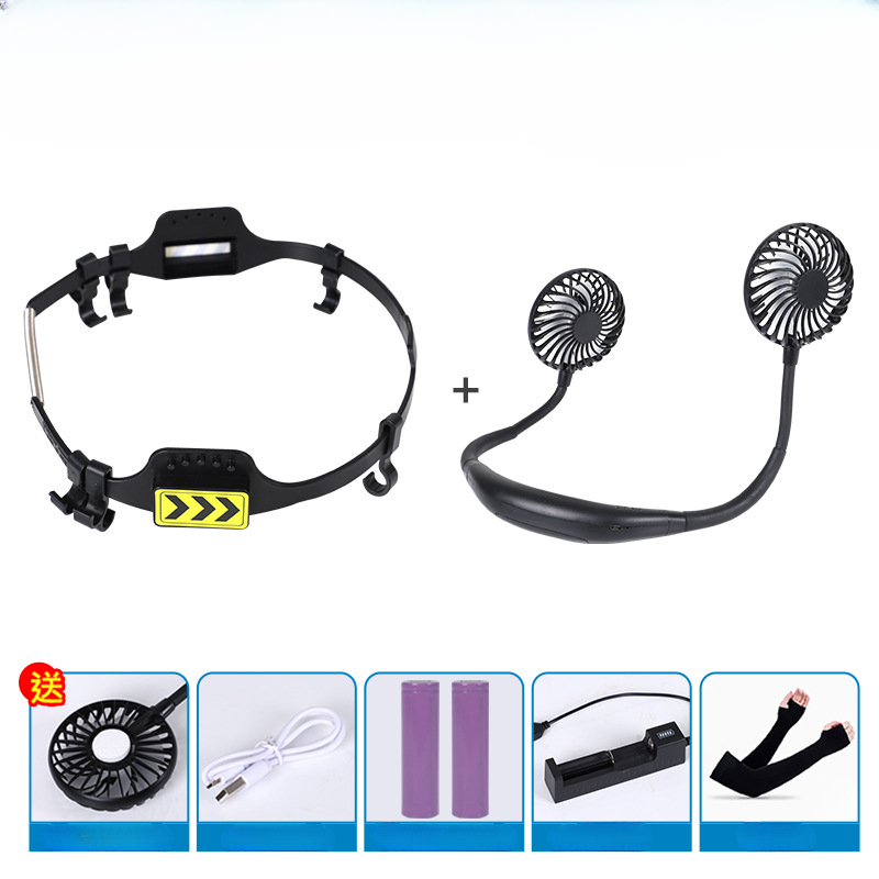 Universal Portable Fan for Safety Helmet Fan Ventilation Cooling Sunscreen Breathable Construction Safety Helmet Accessories: Tan