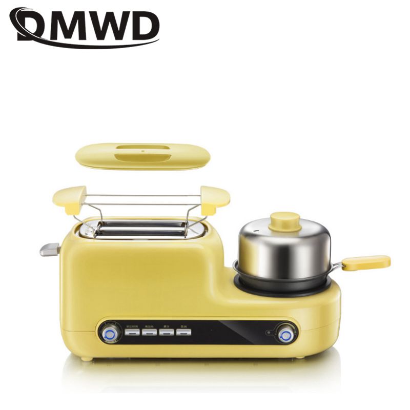 DMWD Multifunctional household toaster Mini breakfast maker 4 in 1 egg steamer sandwich noodles making machine