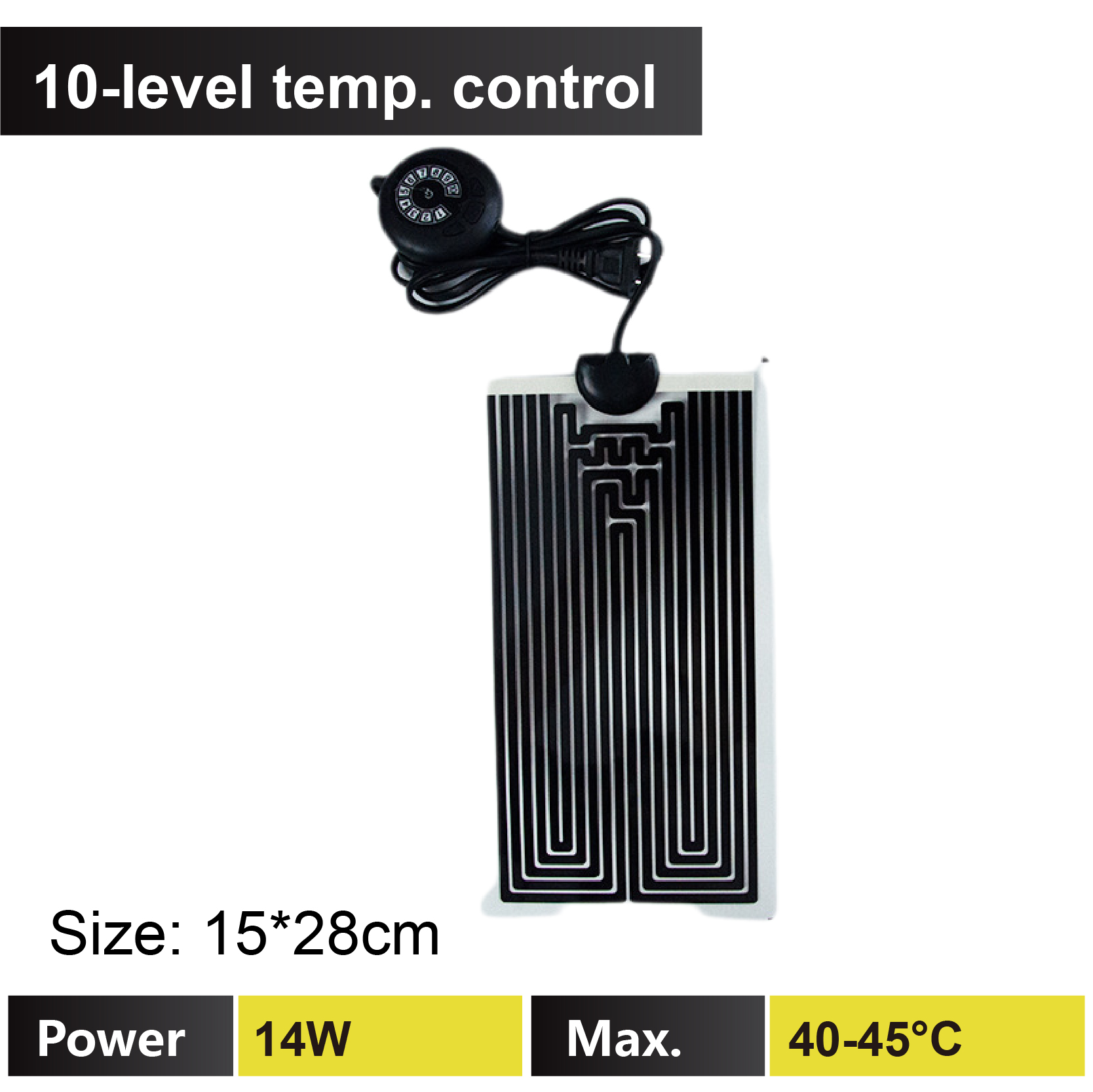 Reptile Heating Pad 5-78W 3-Level Adjustable Heat Mat for Gecko Turtle Frog Spider Terrarium Waterproof Under Tank Heater: Orange / 5m