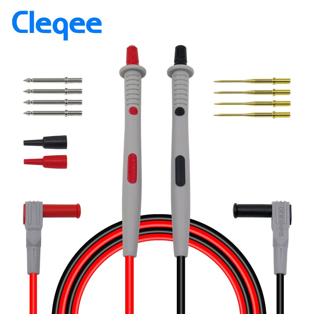 Cleqee Multimeter probes replaceable needles test leads kits probes for digital multimeter feelers for multimeter wire tips: P1503