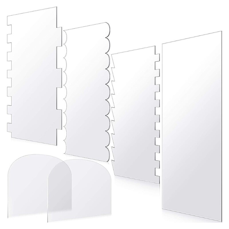 Transparent Cake Scraper Edge Side Edge Smoother Pastry Mold Making Scraper Rectangular Acrylic Cake Baking Tools Easy: 2