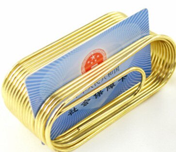 Brass Retro Business Name Card Base Note Name Card Display Stand Picture Photo Clip Desk Sign Holder Table Metal Label Holder: Golden