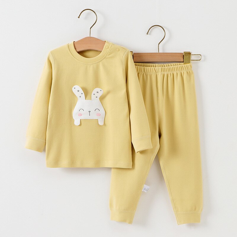 2 Stks/set Kinderen Ondergoed Herfst Winter Been Outfits Zachte Katoen Warm Kinderen Cartoon Kleding Baby Accessoires: Yellow / 100cm