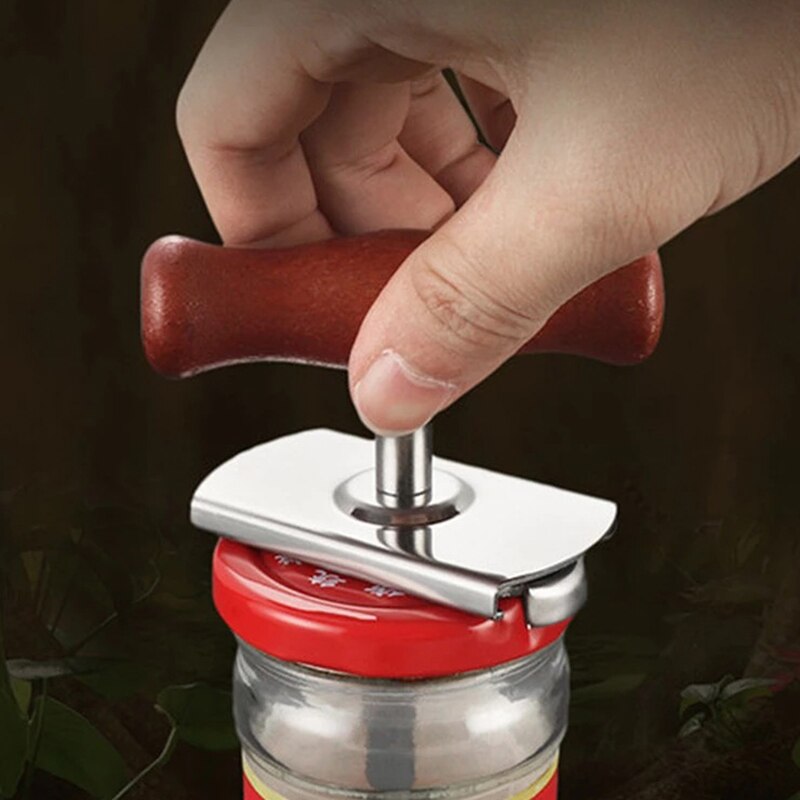 Ouvre-boîte manuel en acier inoxydable, outil d'ouverture de couvercle rotatif réglable de 1 à 4 pouces gadget de cuisine