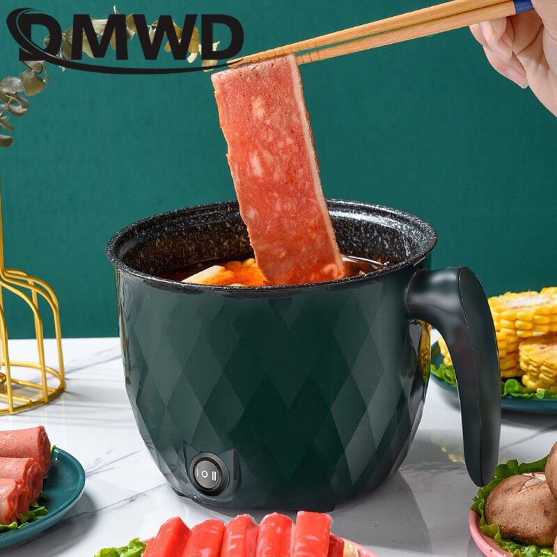 DMWD 220V Multifunctional Electric Cooker Heating Pan Electric Cooking Pot Machine Hotpot Noodles Rice Eggs Soup double Steamer