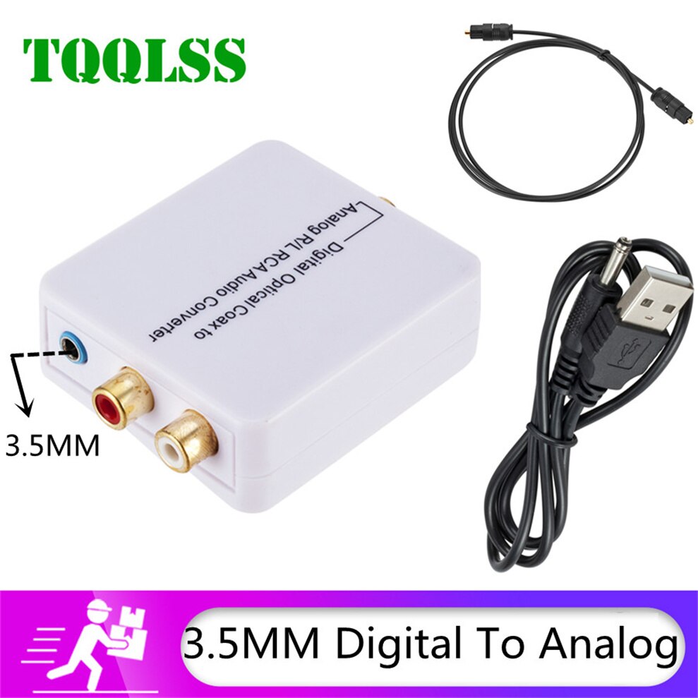 Convertitore Audio digitale/analogico 3.5mm fibra ottica Toslink segnale coassiale a RCA R/L Decoder Audio SPDIF ATV DAC amplificatore