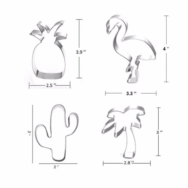 Cookie cutter mold flamingo ananas form rustfritt stål kjeks fondant kakeformer kakeform baking kjøkkenverktøy