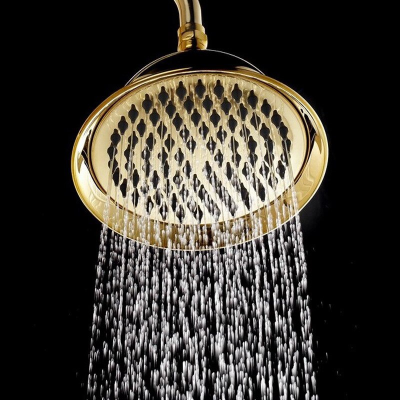 8.2 "tommer stort rundt gyldent guld farve messing badeværelse regn regn bruser hoved badeværelse montering aske 045