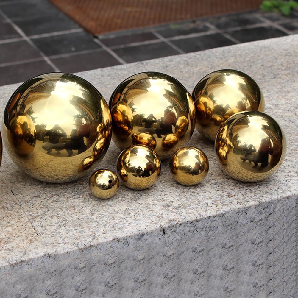 Bola hueca de titanio de acero inoxidable sin costura 201 para decoración de hogar y jardín Esfera de bola de espejo 5