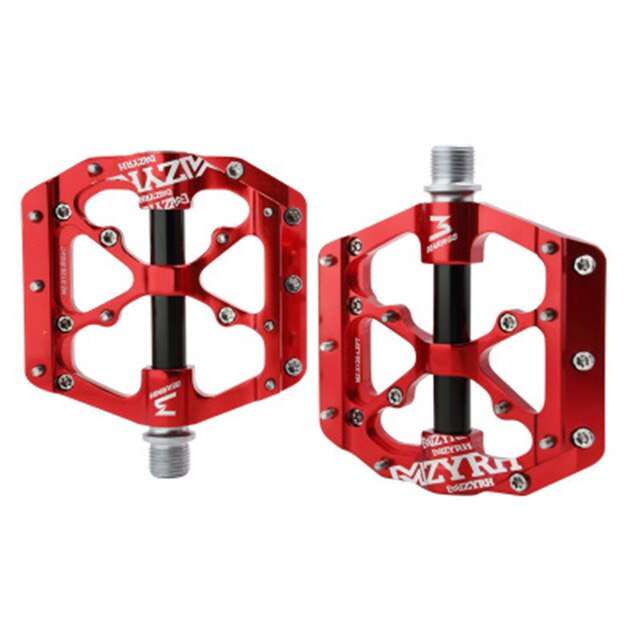 Parts Pedals Spare 1 Pair MTB Mountain Bike bicycle Flat Aluminum alloy: Red