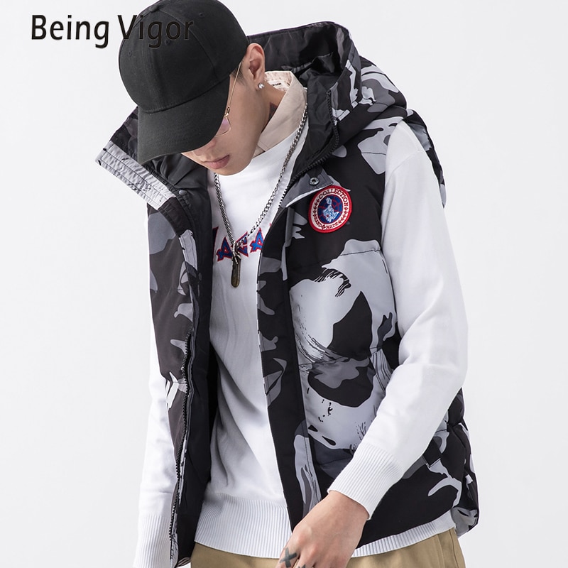 Hommes Gilet camouflage Gilet hiver coton rembourré sans manches veste bouffante manteaux Outwear hommes épaissir Gilet 4XL