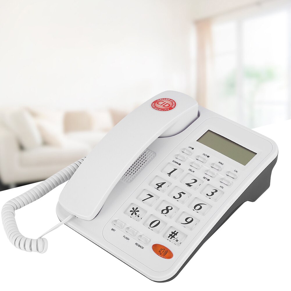 Home Office Landline Desk Phone Wired Telephone Caller ID Fixed Landline Phone telefon Home Office Landline Phone