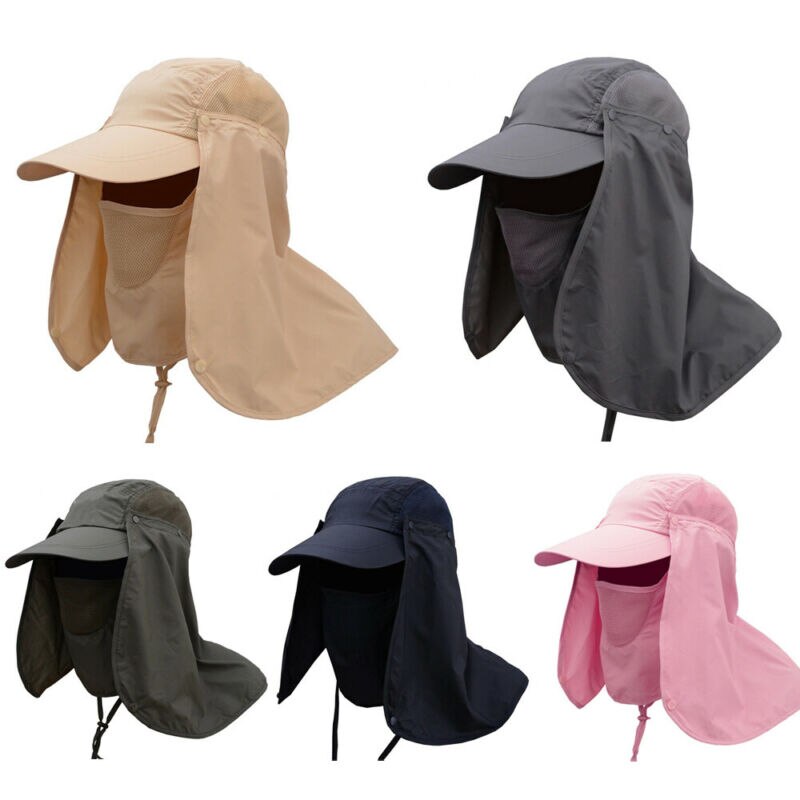 Mens Wandelen Vissen Hoed Outdoor Sport Zon Nek Bescherming Gezicht Cap Brede Rand