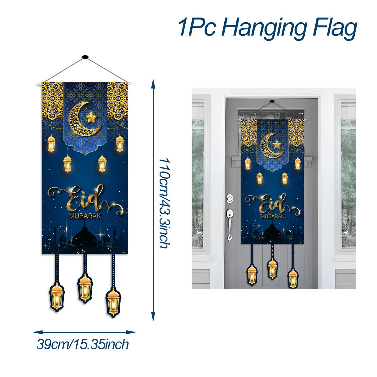 Eid mubarak pendurado bandeira ramadan decoração para casa 2025 ramadan kareem islâmico muçulmano fontes de festa eid al adha presentes