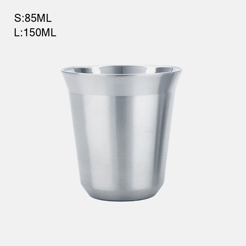Einfach Sauber Isolierte Mini Verdickt Tee Kaffee Milch Becher Espresso Becher Doppel Zauberstab Tassen Edelstahl Espresso Tassen: 1-150ml