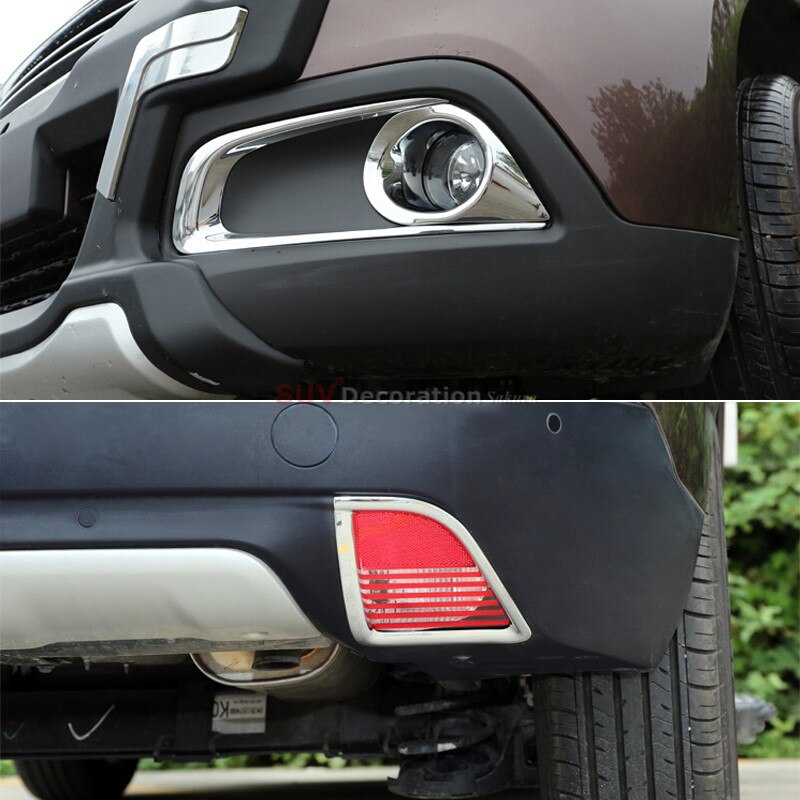 Accessoires Exterieur ABS Chrome Voor & Mistachterlicht Lamp Cover Trim 4 stks voor Peugeot