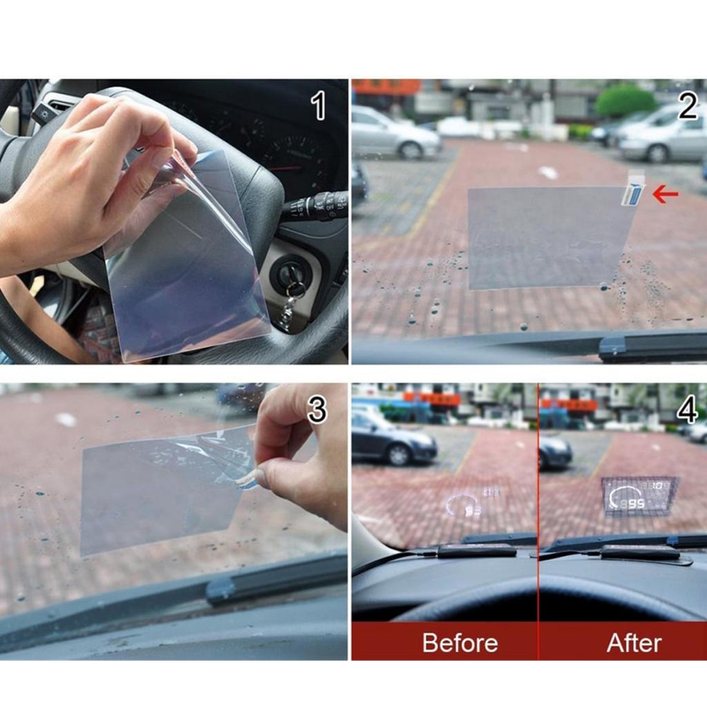 Udskiftning head up display reflekterende film til bil hud telefon 150mm*125mm