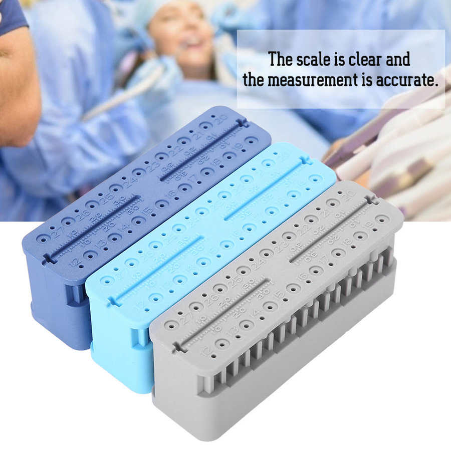 Regla endodóntica Dental de plástico, herramienta de medición, Mini endodoncia, Autoclavable, 1 unidad