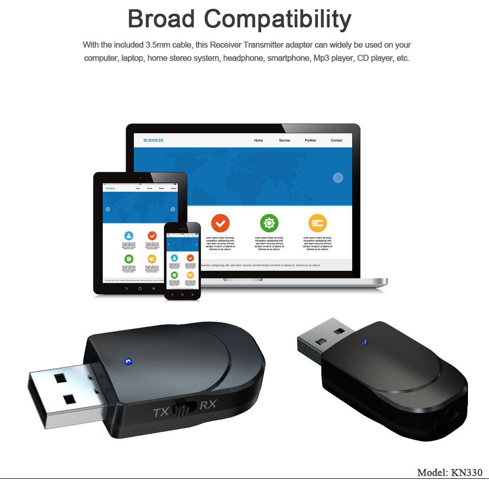 Bluetooth 5.0 sender mottaker mini 3.5mm aux stereo trådløs bluetooth adapter for bil musikk bluetooth sender til tv