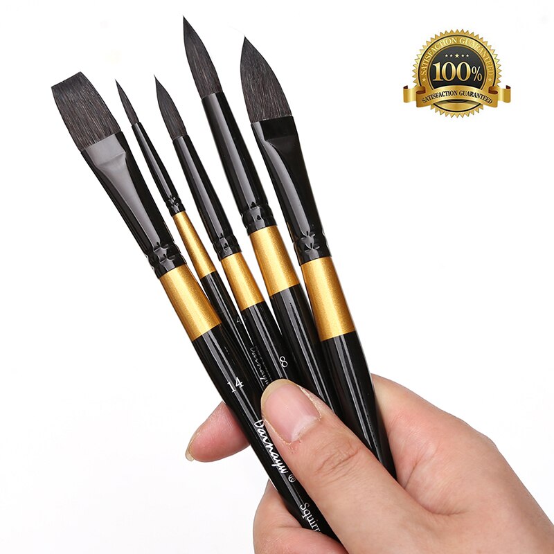 Dainayw pintura acuarela cepillos pelo ardilla artista pintura RP Gouache acuarelas tintas 5 uds